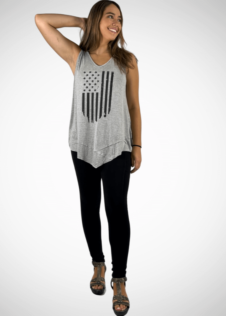 American Flag Sleeveless Tunic Made in USA