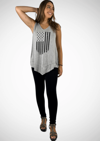 American Flag Sleeveless Tunic Made in USA