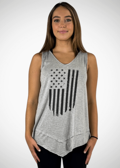 American Flag Sleeveless Tunic Made in USA