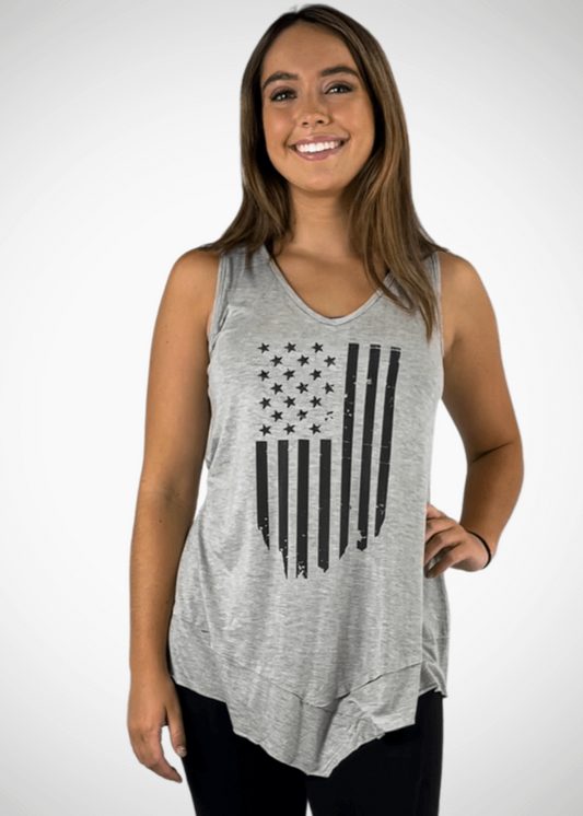 American Flag Sleeveless Tunic Made in USA