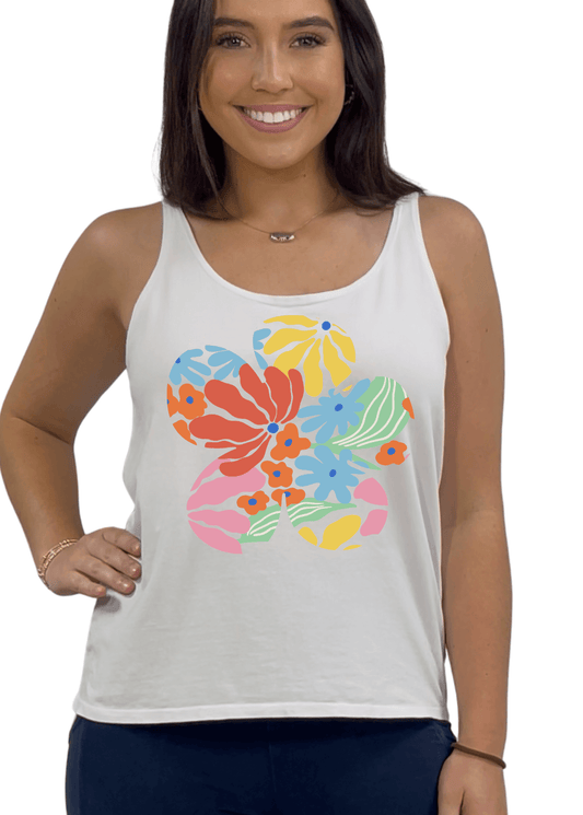 Groovy Flower Premium Cotton Tank Top