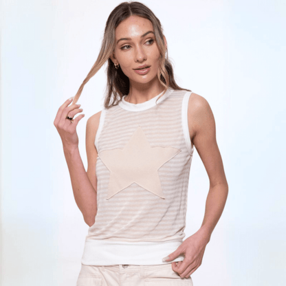 Applique Star Striped Tank Made in USA