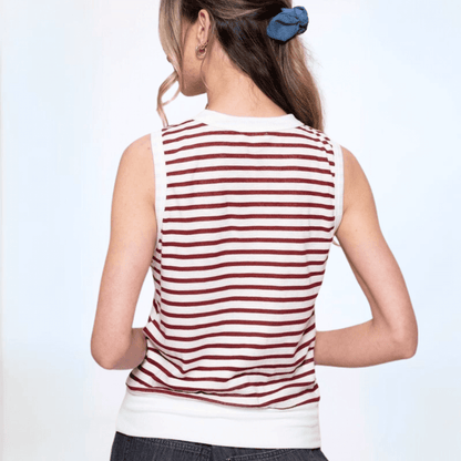 Light & Lux Semi Sheer Striped Tank Made in USA