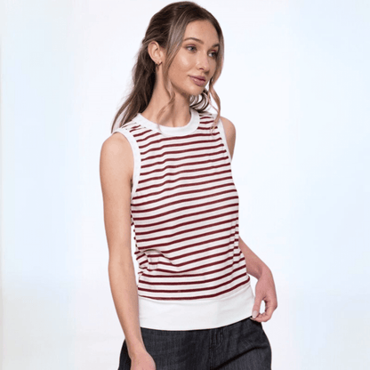 Light & Lux Semi Sheer Striped Tank Made in USA