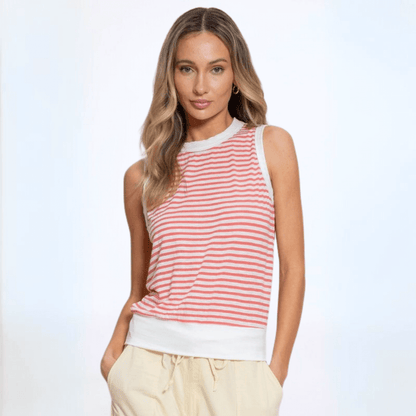 Light & Lux Semi Sheer Striped Tank Made in USA