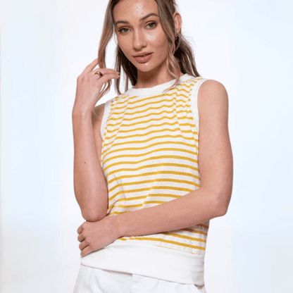Light & Lux Semi Sheer Striped Tank Made in USA
