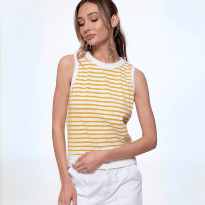Light & Lux Semi Sheer Striped Tank Made in USA