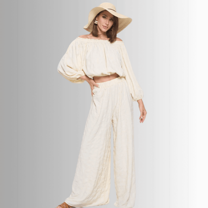 Hamptons Textured Palazzo Pants