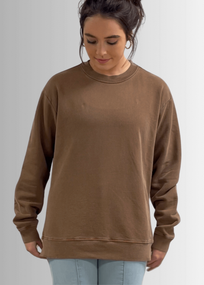 Brynlee Heavyweight Crew Neck Fleece Sweatshirt