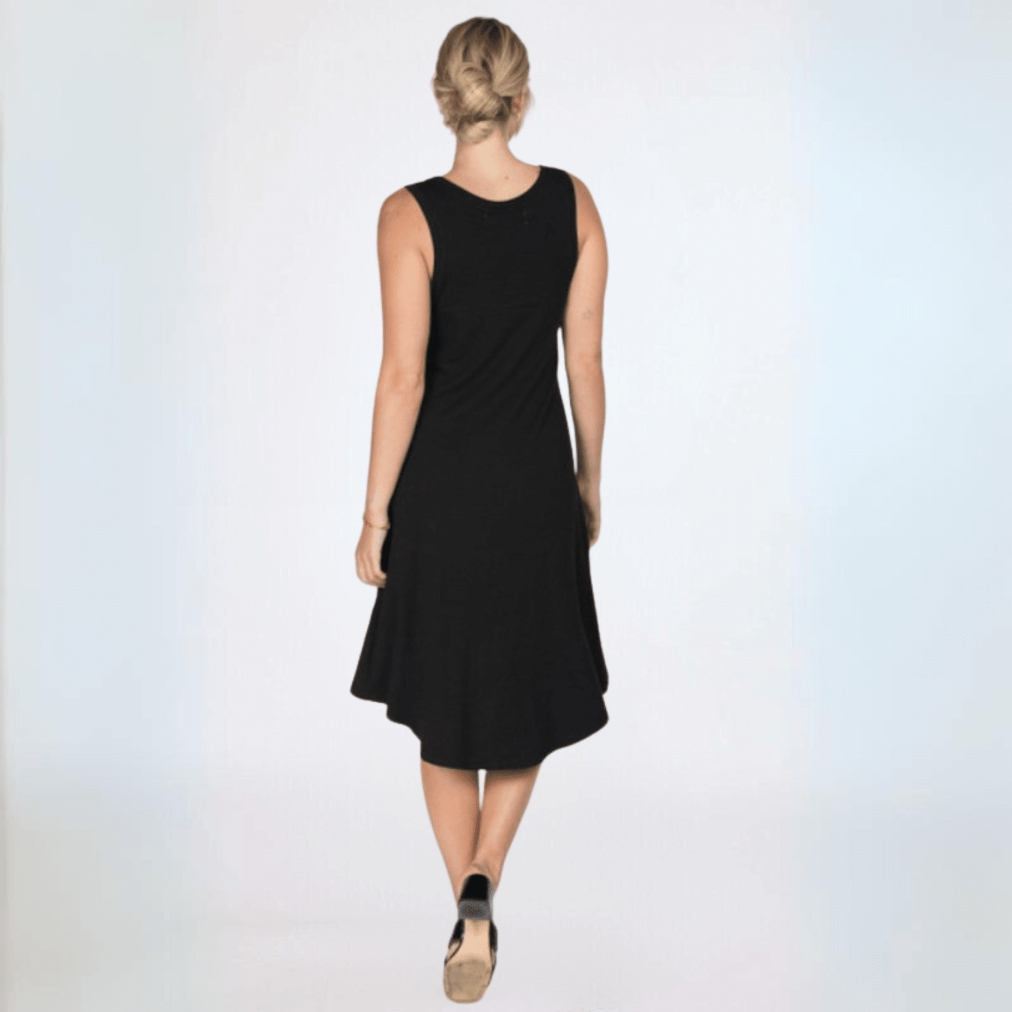 A-Line High-Low Black Dress Made in USA