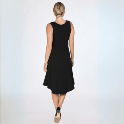 A-Line High-Low Black Dress Made in USA