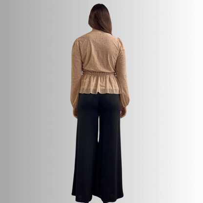 High Class Peplum Glitter Top