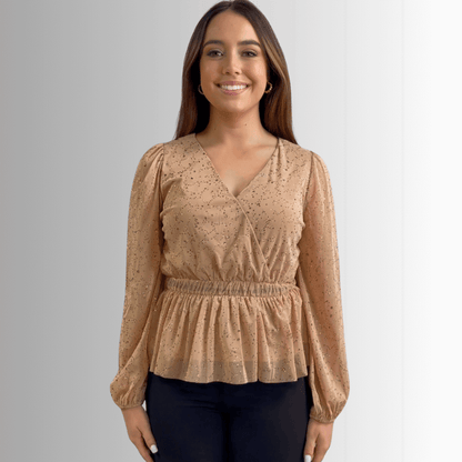 High Class Peplum Glitter Top