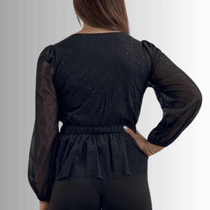 High Class Peplum Glitter Top Made in USA