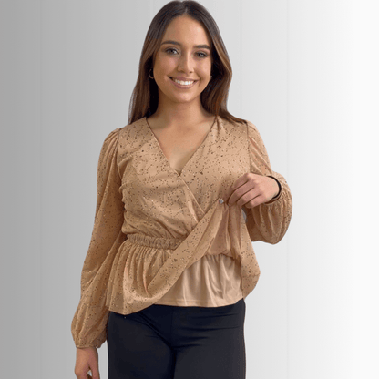 High Class Peplum Glitter Top