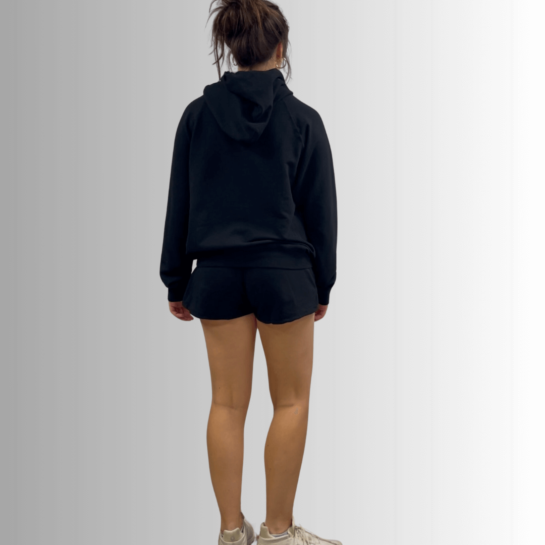 Celeste French Terry Hoodie in Black Made in USA