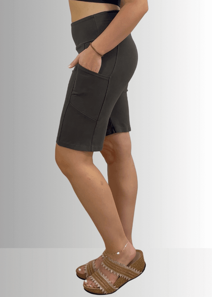 Perfect Fit Hybrid Cotton Shorts in Taupe