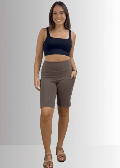 Perfect Fit Hybrid Cotton Shorts in Taupe