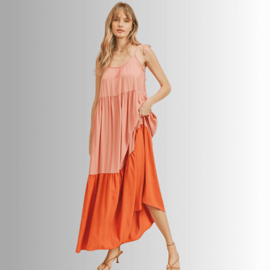 Morning Glory Color Block Sun Dress Made in USA