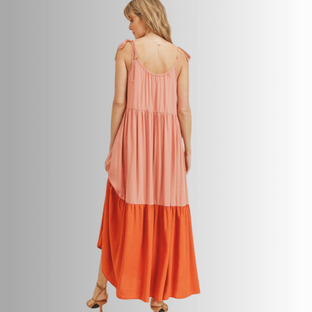 Morning Glory Color Block Sun Dress Made in USA