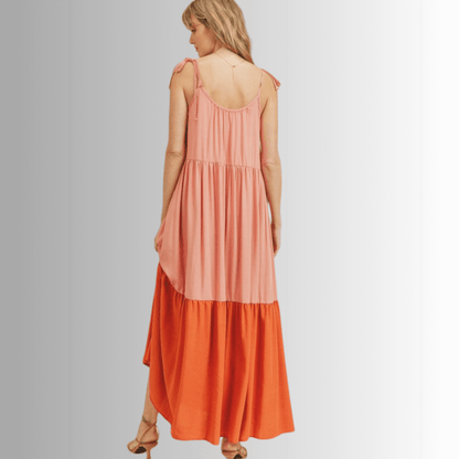 Morning Glory Color Block Sun Dress Made in USA