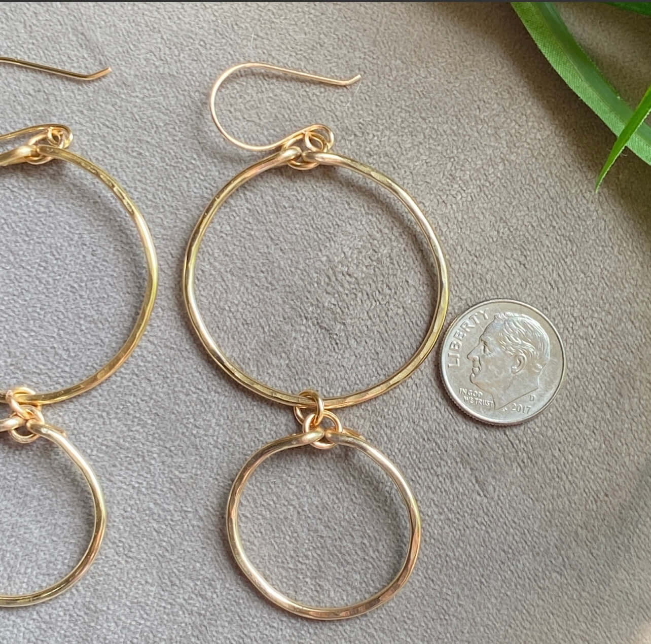 Hammered Double Hoop Earrings Handmade in USA