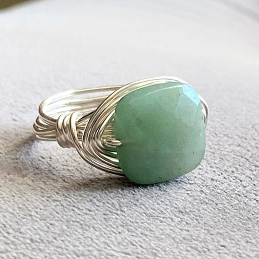 Aventurine Green Local Artisan Ring Made in USA