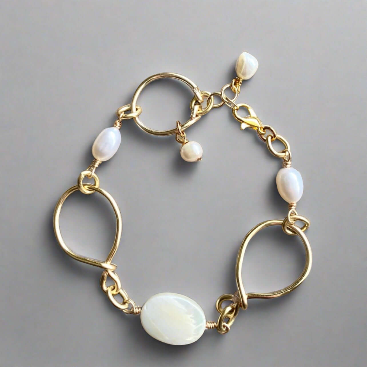 Mother of Pearl Eternity Bracelet Handmade in USA