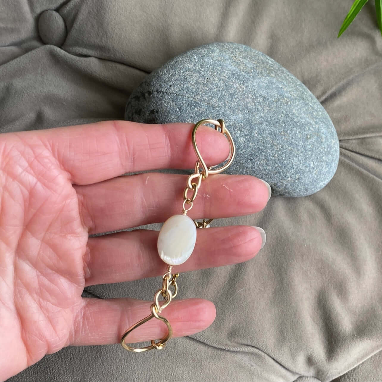 Mother of Pearl Eternity Bracelet Handmade in USA