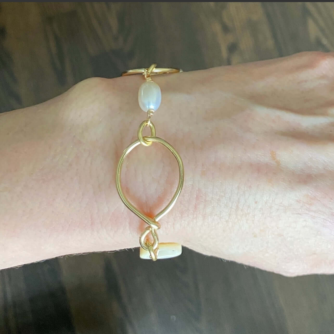 Mother of Pearl Eternity Bracelet Handmade in USA