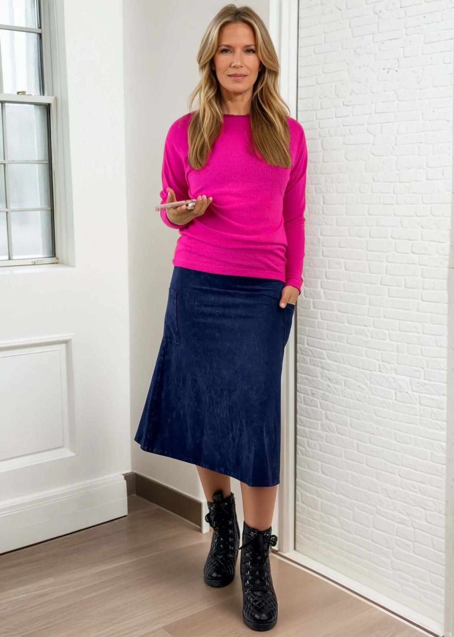 Alyssa Very Versatile Cotton Skirt Light Denim