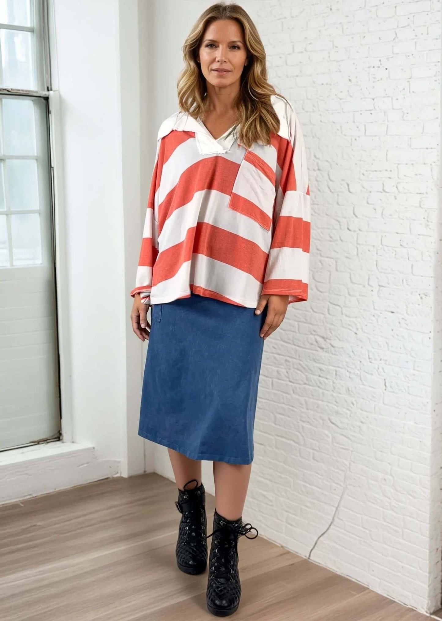 Alyssa Very Versatile Cotton Skirt Light Denim