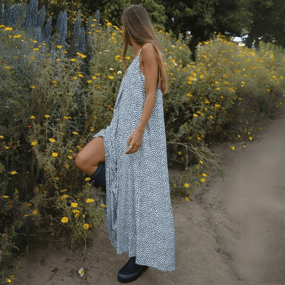 Amari Double V-Neck Summer Maxi Dress Made in USA