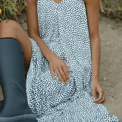 Amari Double V-Neck Summer Maxi Dress Made in USA