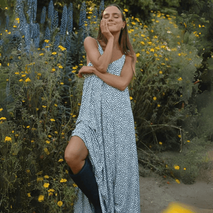 Amari Double V-Neck Summer Maxi Dress Made in USA