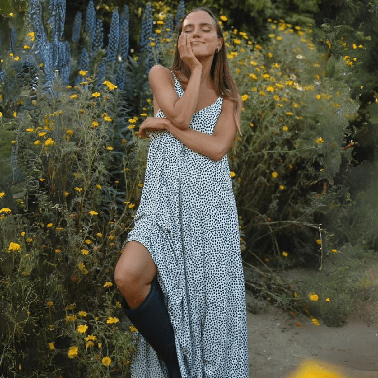 Amari Double V-Neck Summer Maxi Dress Made in USA