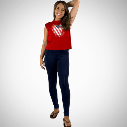 Distressed American Flag Muscle Tee Made in USA