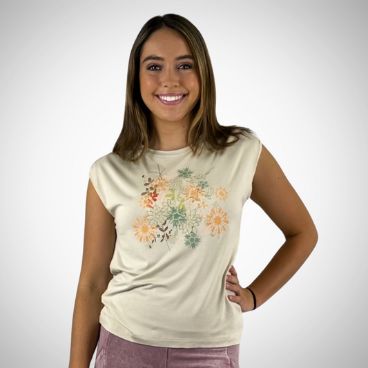 Bouquet Floral Muscle Tee Made in USA