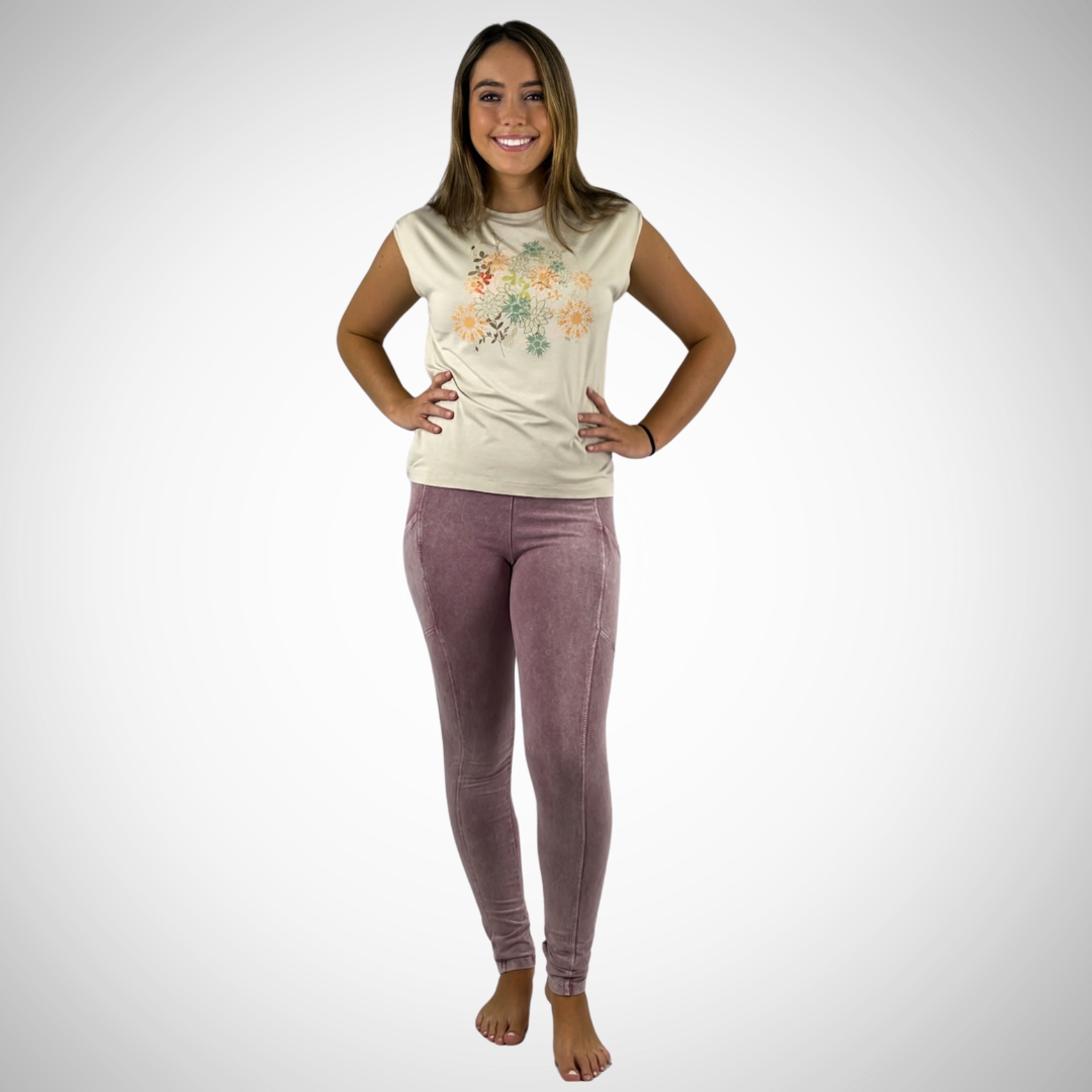 Bouquet Floral Muscle Tee Made in USA