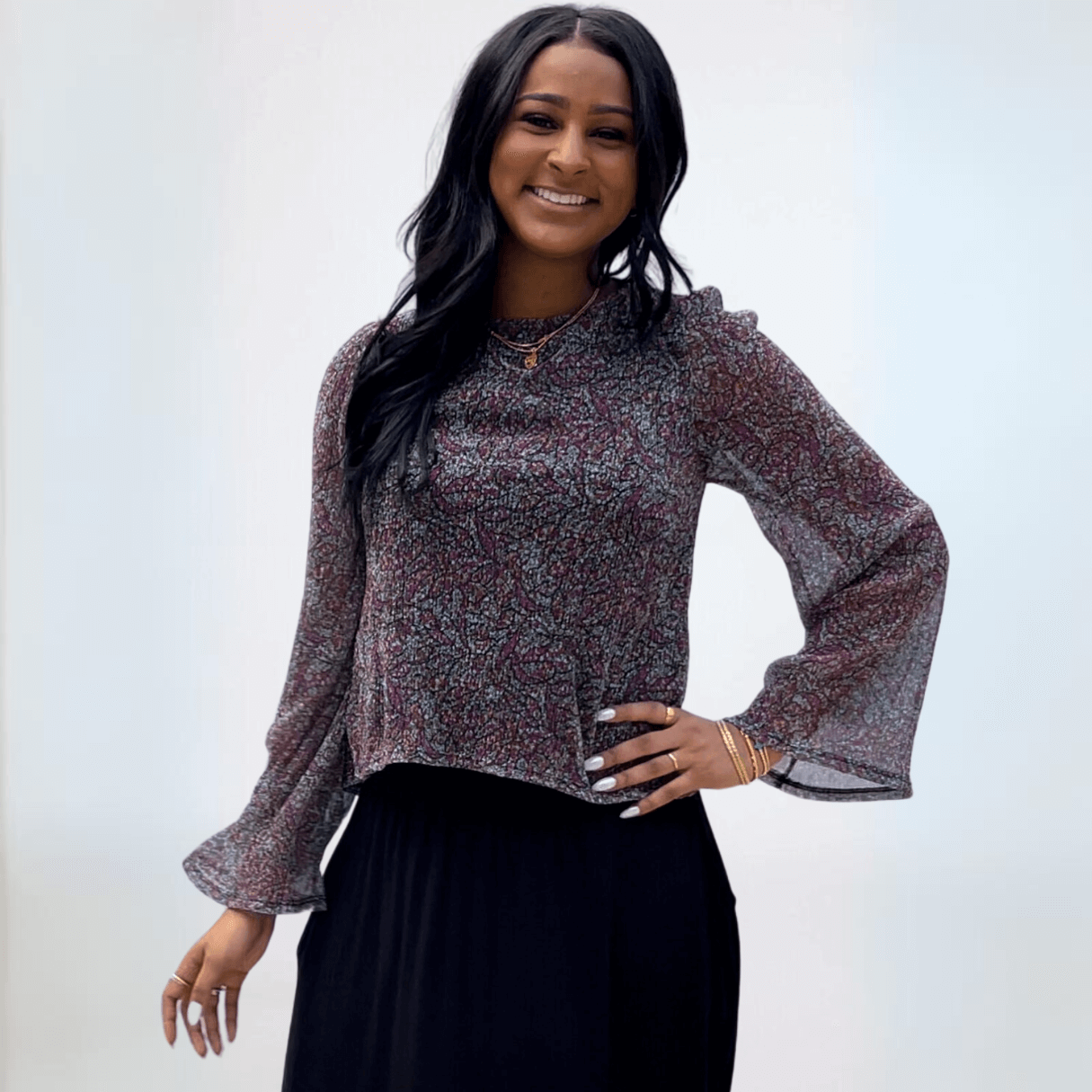 A Touch of Class Bell Sleeve Blouse Made in USA