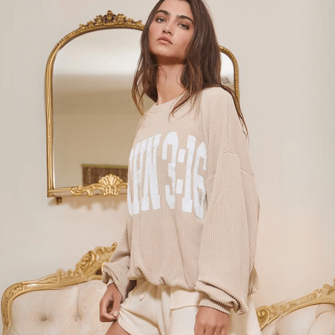 Graphic JOHN 3:16 Oversized Sweatshirt Made in USA