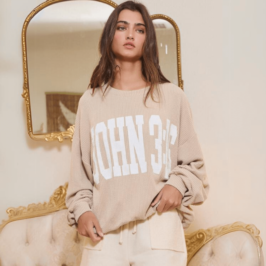 Graphic JOHN 3:16 Oversized Sweatshirt Made in USA