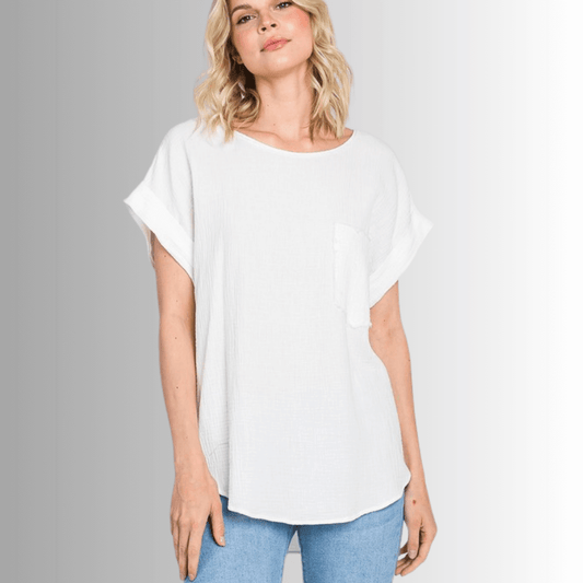 Julie Cotton Double Gauze Top Made in USA