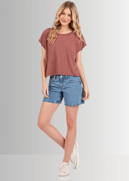 Kathryn Round Neck Boxy Top