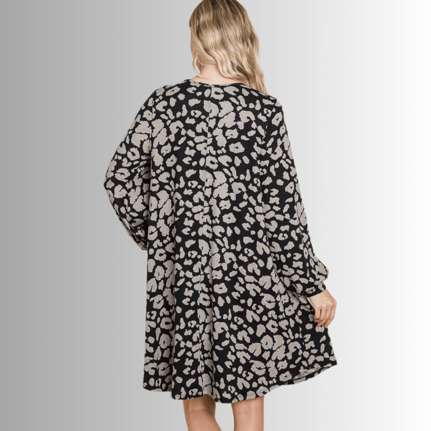 Cheetah Print Sweater Knit Dress