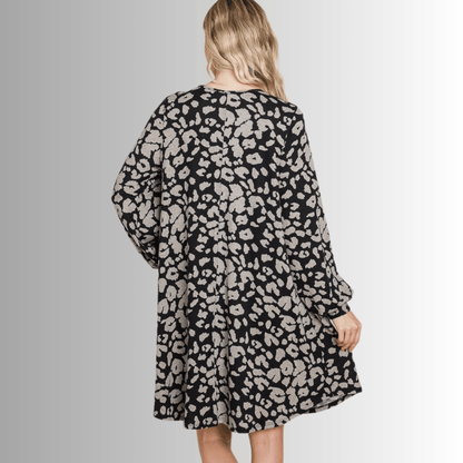 Cheetah Print Sweater Knit Dress