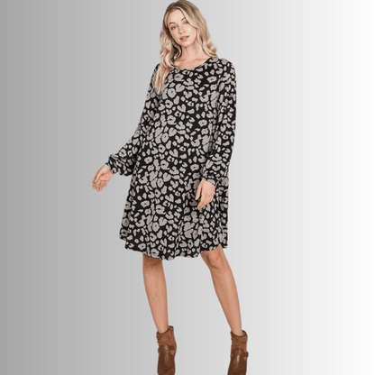Cheetah Print Sweater Knit Dress