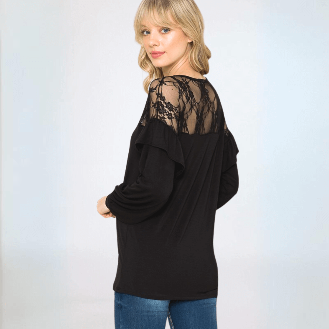Lace and Ruffles Top in Made in USA
