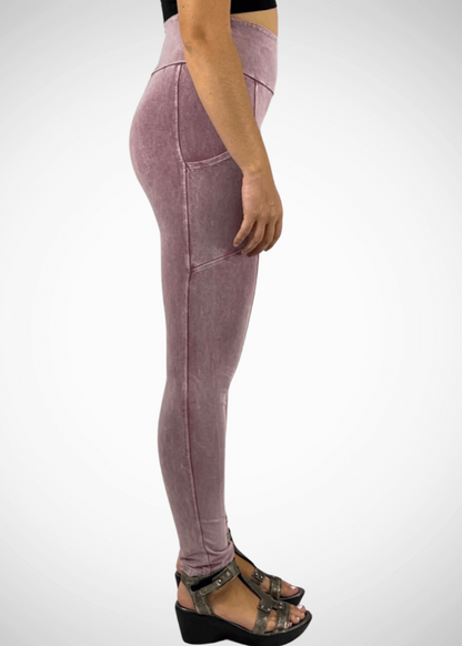 A Perfect Fit Pocket Leggings in Light Mauve