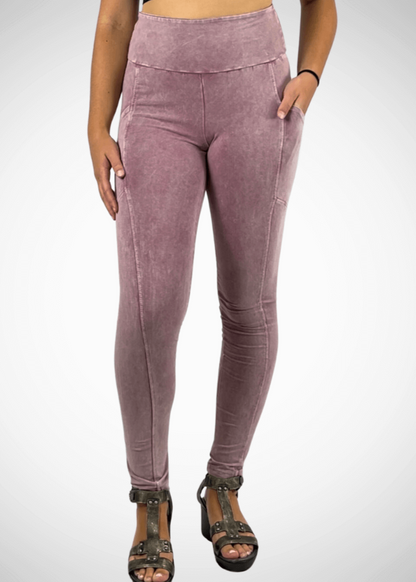 A Perfect Fit Pocket Leggings in Light Mauve